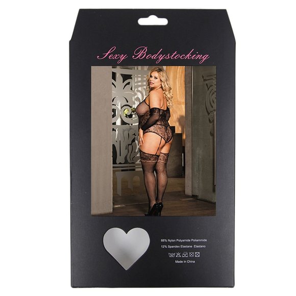 Split Long Sleeve Sexy Fishnet BodyStocking - Picture 10 of 10